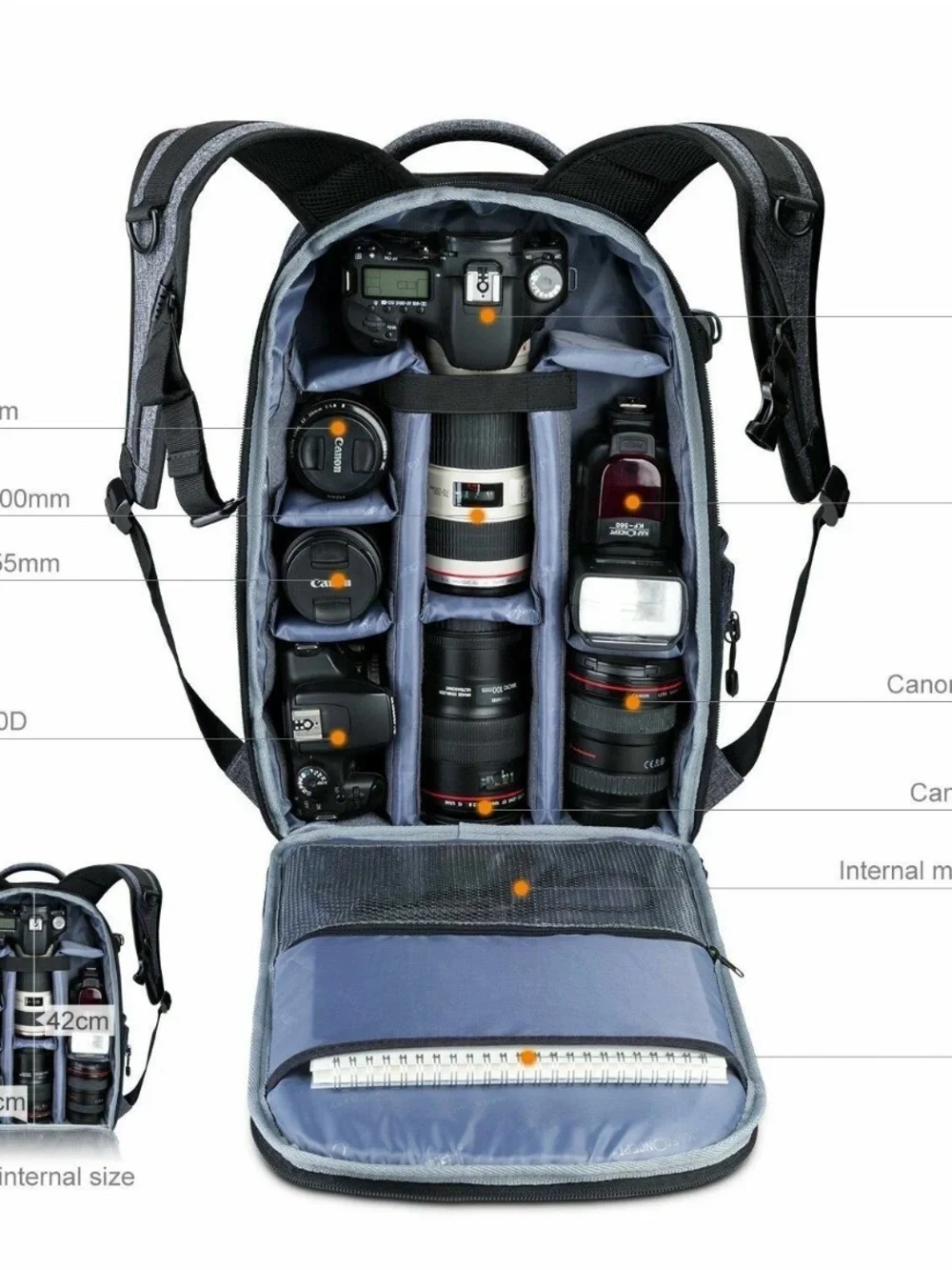 K&F CONCEPT Camera Backpack DSLR/SLR/Mirrorless Bag Photography Camera Case
